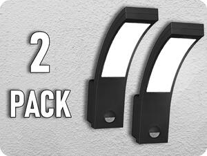 ORNO Záhradné svietidlo PYRIT s PIR senzorom, 10W, 800LM, 4000K, IP54, čierne/2-PACK! [AD-OP-6109BLPMR4]
