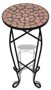 Mozaikový príručný stolík na rastliny, tehlový