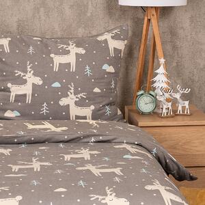 4Home Flanelové obliečky Happy reindeer, 160 x 200 cm, 70 x 80 cm