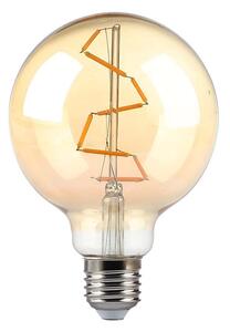 V-TAC Retro LED žiarovka E27, G95, 4W, 350lm, jantárové sklo, 2200K
