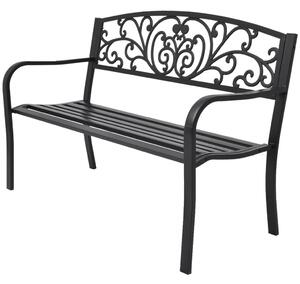 Záhradná lavička 127 cm, liatina, čierna