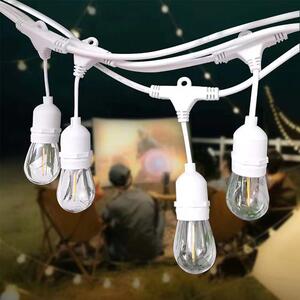 V-TAC LED Reťazové svietidlo pre 15x E27 LED žiarovky, IP65, biele
