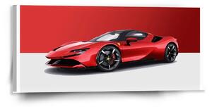 Sablio Obraz Ferrari na červeno-bielej - 110x50 cm