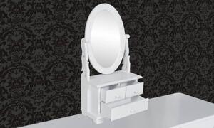 Toaletný stolík s oválnym polohovateľným zrkadlom, MDF