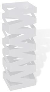 Biely hranatý oceľový stojan na dáždniky a vychádzkové palice 48,5 cm