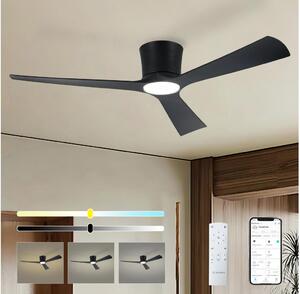 ZEVENTI - LED stropný ventilátor AUREX LED/24W/230V Wi-Fi Tuya čierna + diaľkový ovládač