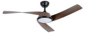 ZEVENTI - LED stropný ventilátor AERYS LED/24W/230V Wi-Fi Tuya čierna/orech + diaľkové ovládanie