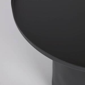 MUZZA Okrúhly kovový odkladací stolík Charu Ø 45 cm čierny