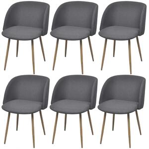 Jedálenské stoličky, 6 ks, tmavo-šedé
