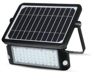 V-TAC LED solárny reflektor s pohybovým senzorom, 10W, 1150lm, čierny, IP65, 4000K