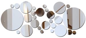 Zrkadlová dekorácia kruhy. Rozmer : 600x400x3 mm SILVER