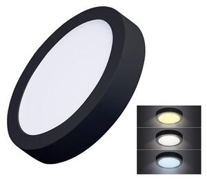 Solight prisadený LED panel 12W, 900LM okrúhly 17cm CCT ČIERNY [WD170-B]