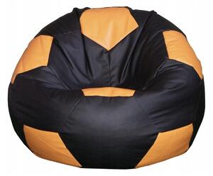 JAKS Sedací vak futbalová lopta čierno oranžová