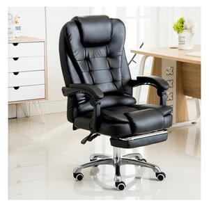 Kancelárska stolička BOSS s podnožkou na nohy - čierna farba