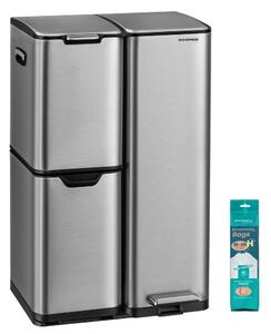 SONGMICS Koš na tříděný odpad Anula 60 L stříbrný