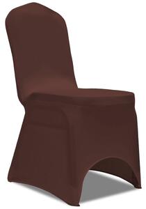 Naťahovací návlek na stoličku, 4 ks, hnedý