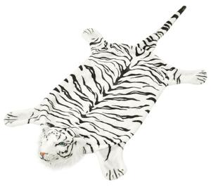 Koberec v tvare tigra, plyšový 144 cm, biely