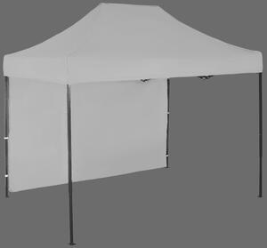 Rýchlorozkladací nožnicový stan 2x3m - oceľový, 1 bočná plachta, Sivá / antracitová