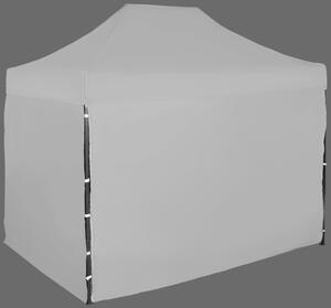 Rýchlorozkladací nožnicový stan 2x3m - oceľový, 4 bočné plachty, Sivá / antracitová