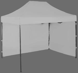 Rýchlorozkladací nožnicový stan 2x3m - oceľový, 2 bočné plachty, Sivá / antracitová