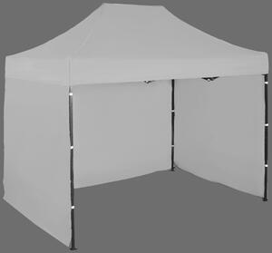 Rýchlorozkladací nožnicový stan 2x3m - oceľový, 3 bočné plachty, Sivá / antracitová