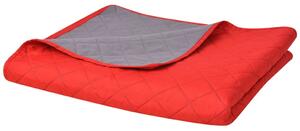 Obojstranná posteľná prikrývka, červená a sivá, 220 x 240 cm
