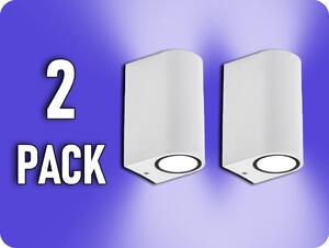 Spectrum LED Nástenné LED svietidlo 2xGU10, IP54, biele/2-PACK! [SLIP007010]