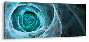 Obraz - Abstraktné ruže modrá s čiernym pozadím (120x50 cm)