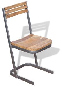 Jedálenské stoličky, 6 ks, masívne teakové drevo