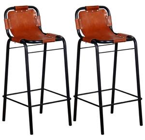 Barové stoličky 2 ks, pravá koža