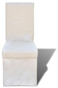 Jedálenské stoličky 6 ks, krémovo biele, látka