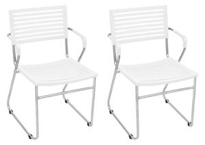 Stohovateľné jedálenské stoličky 2 ks, biele, plast