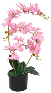 Umelá rastlina, orchidea s kvetináčom 65 cm, ružová