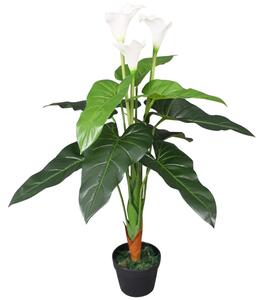 Umelá rastlina, kala s kvetináčom 85 cm, biela