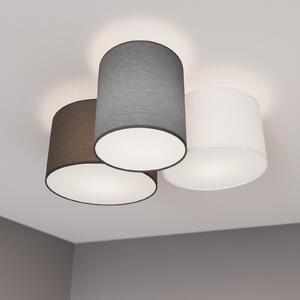 Stropné Lampa Lindby, Laurenz, stmievateľné, Sivá, Obývacia izba, Tkanina / Textil, Moderný