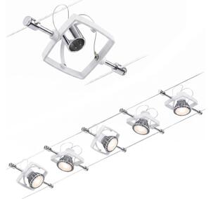 Paulmann 94134 - Súprava 5xGU5,3/10W Kompletný lankový systém MAC 230V biela