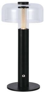 V-TAC LED nabíjateľná stolná lampička čierna, 1W, 100lm, IP20, 3000K