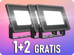V-TAC LED reflektor, 200W, 17600LM, 110°, IP65, čierny, 1+2 zadarmo! Farba svetla: Denná biela
