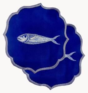 Vyšívané obrúsky Fish, 2 ks