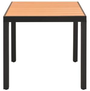 Záhradný stôl, hnedý 80x80x74 cm, hliník a WPC