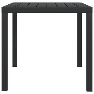 Záhradný stôl, čierny 80x80x74 cm, hliník a WPC