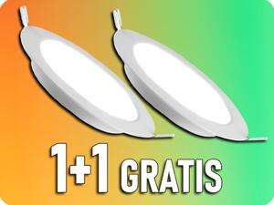 V-TAC LED vstavaný panel s napájacím zdrojom 12W, 1200lm, okrúhly, 1+1 zadarmo! Farba svetla: Teplá biela