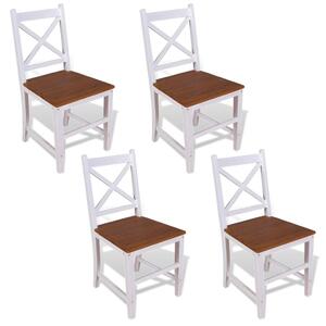 Jedálenské stoličky, 4 ks, masívne teakové a mahagónové drevo