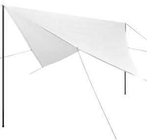 Biela štvorcová plachta proti slnku z HDPE s tyčkami, 3 x 3 m