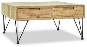 Konferenčný stolík, 80x80x40 cm, masívne teakové drevo