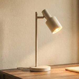 Stolná lampa Lindby Ovelia, béžová, kov, E27, Krémová / jantárovo žltá, Pracovňa / Kancelária, kov, Moderný, Stojacie svietidlo