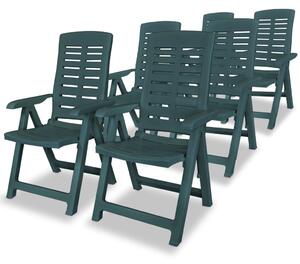 Sklápacie záhradné stoličky 6 ks, plast, zelené