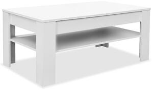 Konferenčný stolík z drevotriesky, 110x65x48 cm, biely