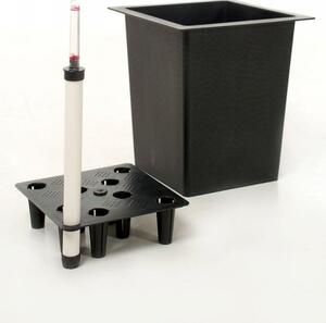 Plastová hranatá vnútorná vložka, 32*39*39 cm, so zavlažovacím setom, čierna