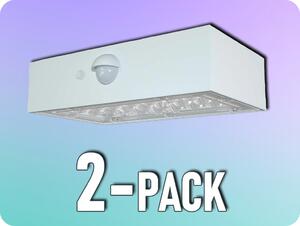 V-TAC LED solárne nástenné svietidlo so senzorom 3W, 350lm, 4000K+3000K, biele/2-PACK!